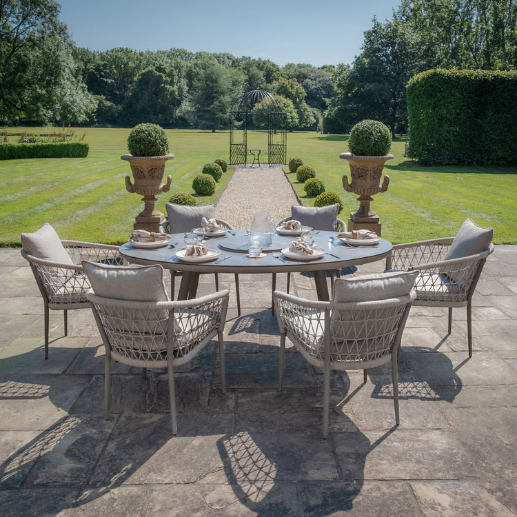 Maze Monaco Rope Weave 6 Seat Oval Dining Set