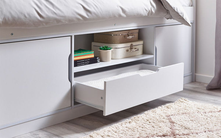 Julian Bowen Atom Low Sleeper Drawer Open-Better Bed Company