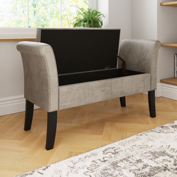 GFW Balmoral Window Seat Silver Chenille Open-Better Bed Company