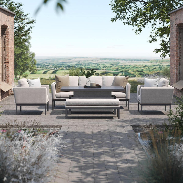 Maze Pulse 3 Seater Sofa Set with Rising Table Oatmeal-Better Bed Company