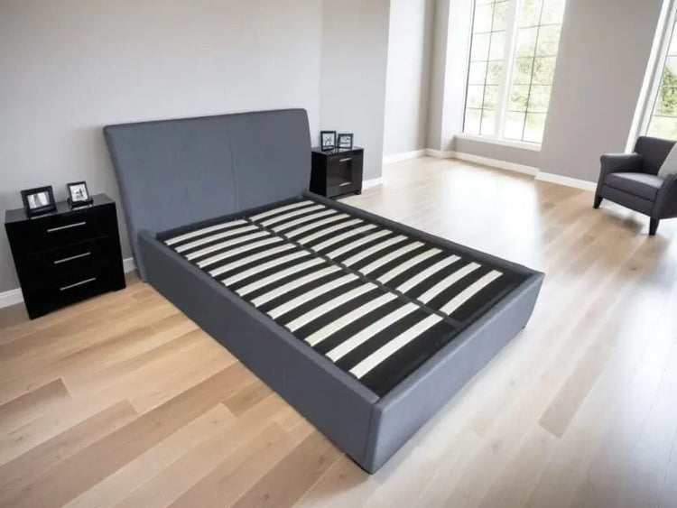 Wholesale Beds Texas Ottoman Bed Ultra Modern Grey Side View - Better Bed Company