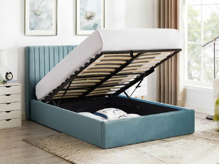 Wholesale Beds Fabric Ottoman Sky Blue Bed Up - Better Bed Company