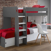 Julian Bowen Eclipse Bunk Bed Charcoal And White-Better Bed Company