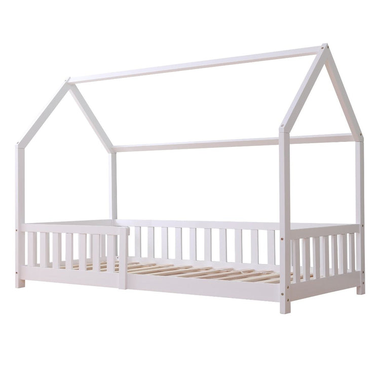 Kids Bunk Beds Freya White Wooden Play House Bed With Slats On Show-Better Bed Company