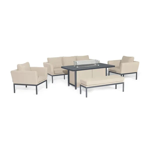 Maze Pulse 3 Seater Sofa Set with Fire Pit Table