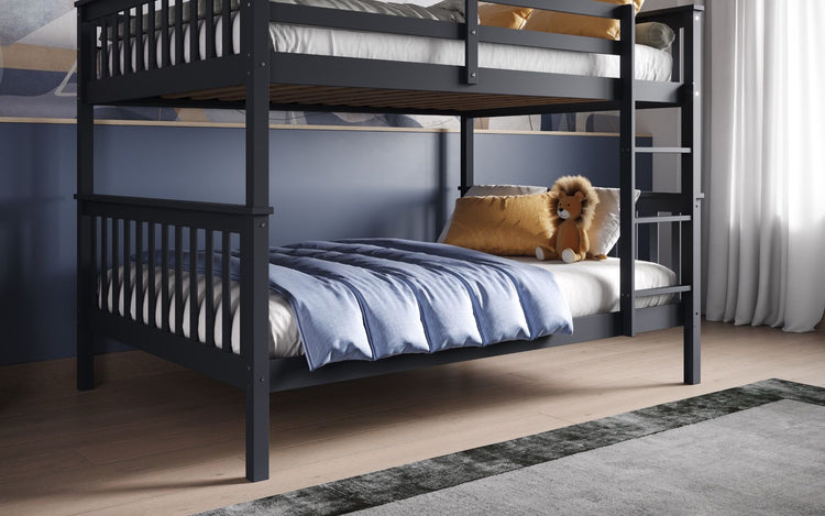 Kids Bunk Beds Molly New Small Double Bunk Bed Grey Underneath-Better Bed Company