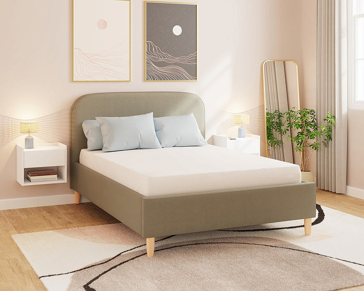 GFW Florence Boucle Ottoman Bed Mushroom-Better Bed Company