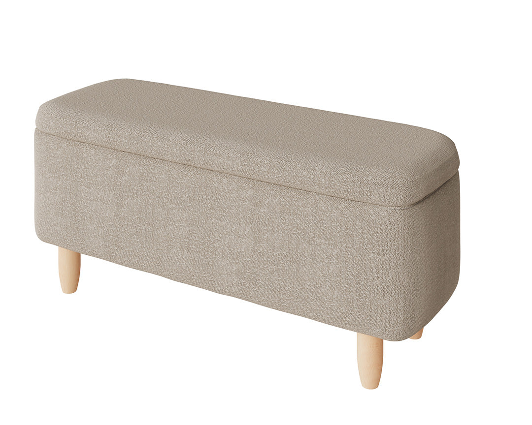 GFW Florence Boucle Ottoman Stone From Side-Better Bed  Company