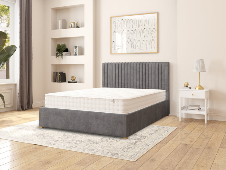 Nicklaus Velvet Ottoman Bed