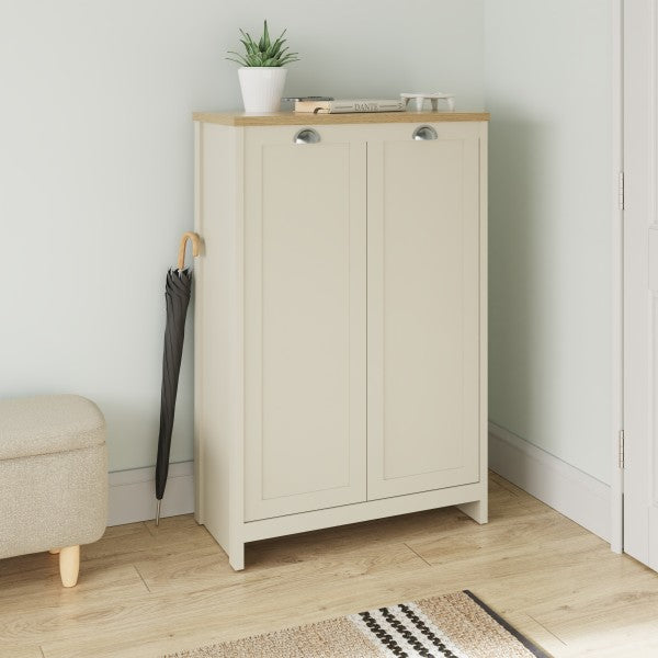 GFW Lancaster 2 Door Shoe Cabinet Cream-Better Bed Company