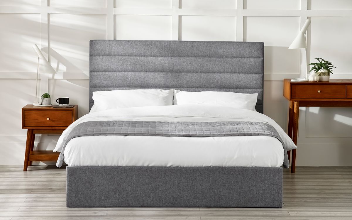 Horizontal channel store upholstered bed