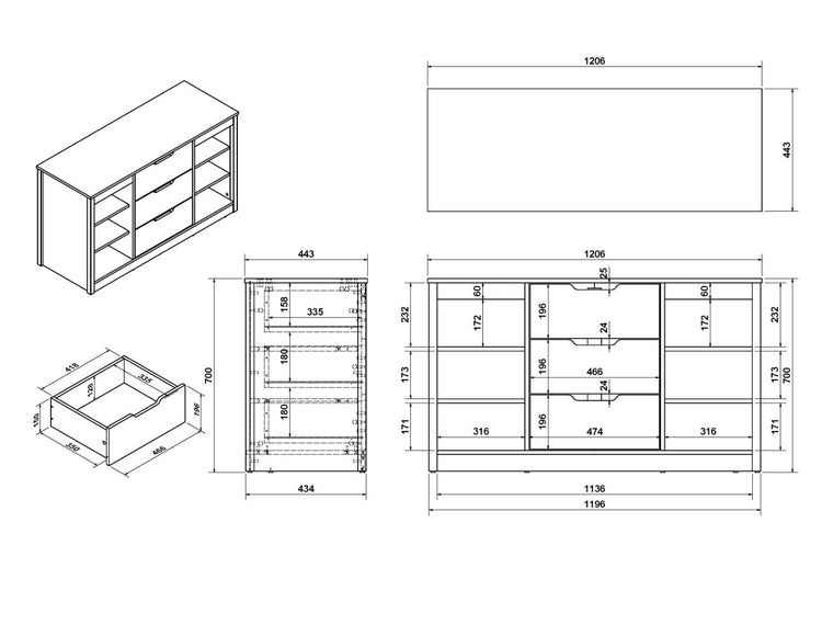 Kids Bunk Beds Charlie Wooden Mid Sleeper Set With Storage And Desk Cabinet Dimensions-Better Bed Company