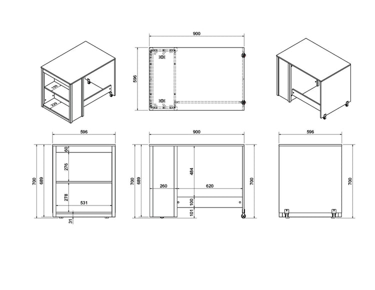 Kids Bunk Beds Charlie Wooden Mid Sleeper Set With Storage And Desk, Desk Dimensions-Better Bed Company