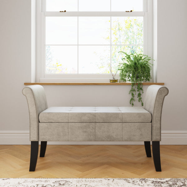 GFW Balmoral Window Seat Silver Chenille-Better Bed Company