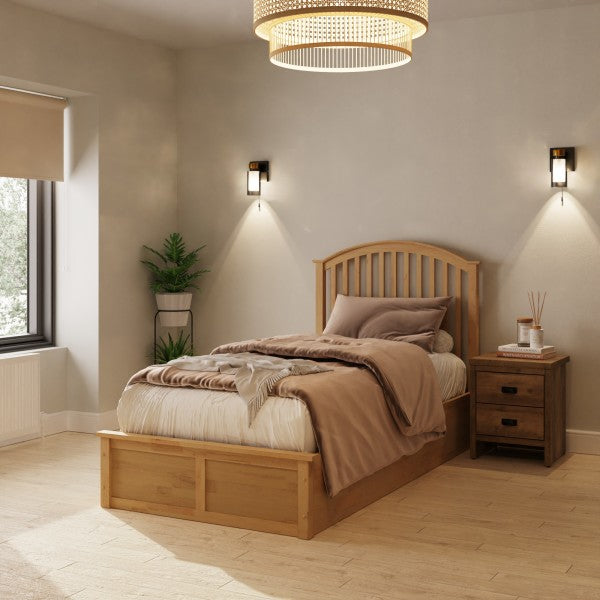 GFW Madrid Ottoman Bed Oak Single-Better Bed Company