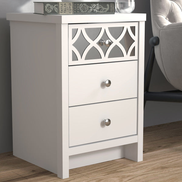 GFW Arianna 3 Drawer Bedside White-Better Bed Company
