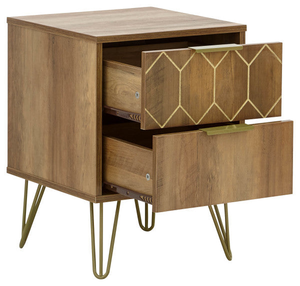 GFW Orleans 2 Drawer Bedside Table - Mango Side Of Drawers-Better Bed Company