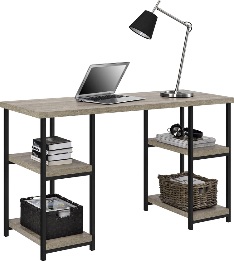 Dorel Home Elmwood Double Pedestal Desk With Books And Accessories-Better Bed Company
