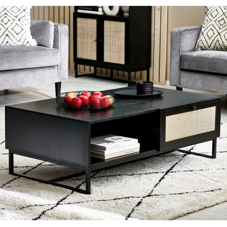 Julian Bowen Credenza Padstow – Rovere E Rattan Naturale – Stile Retrò Con Base In Metallo – Larghezza 160 Cm - 3