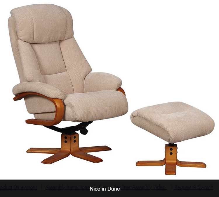 GFA Nice Recliner And Foot Stool