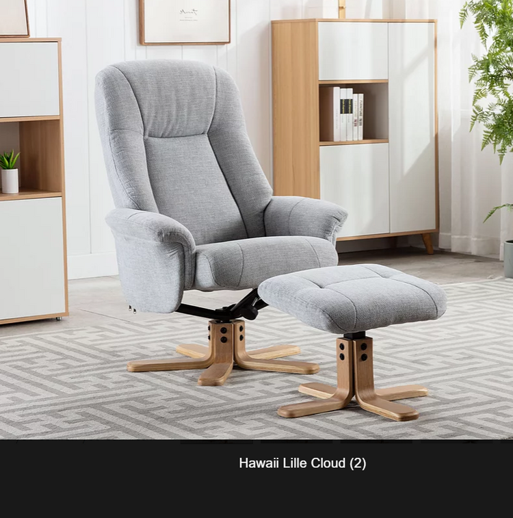 GFA Hawaii Recliner And Foot Stool Lille Cloud-Better Bed Company