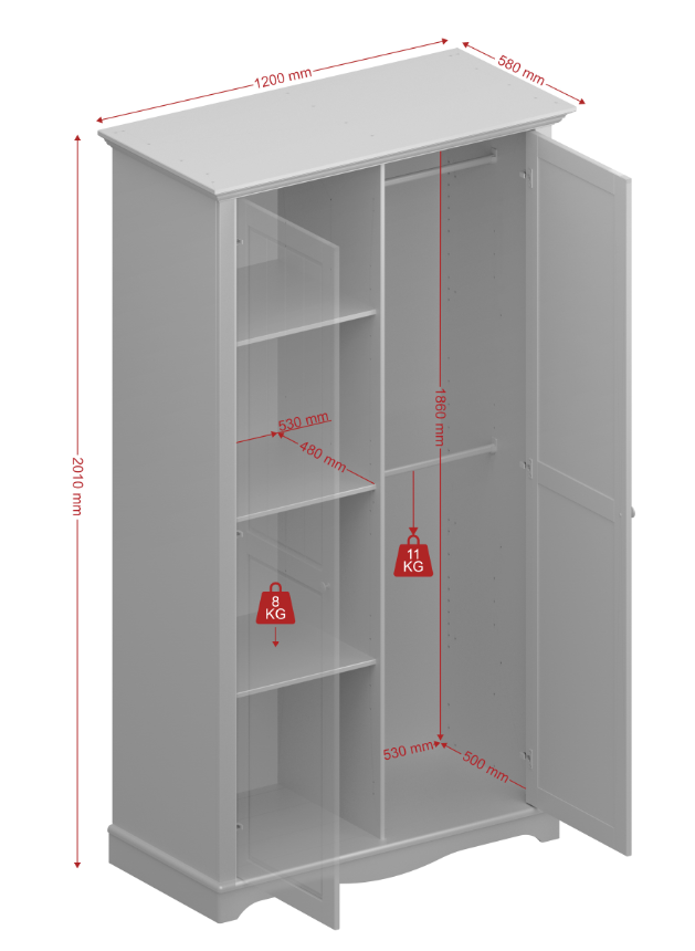 Steens Lotta 2 Door Wardrobe