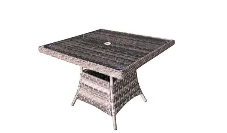 Signature Weave Victoria Square Dining Table 100cm In Multi Grey Wicker-Better Bed Company