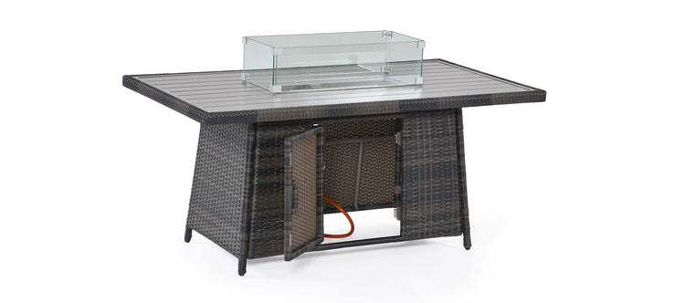 Maze Kingston Corner Dining Set With Fire Pit Table