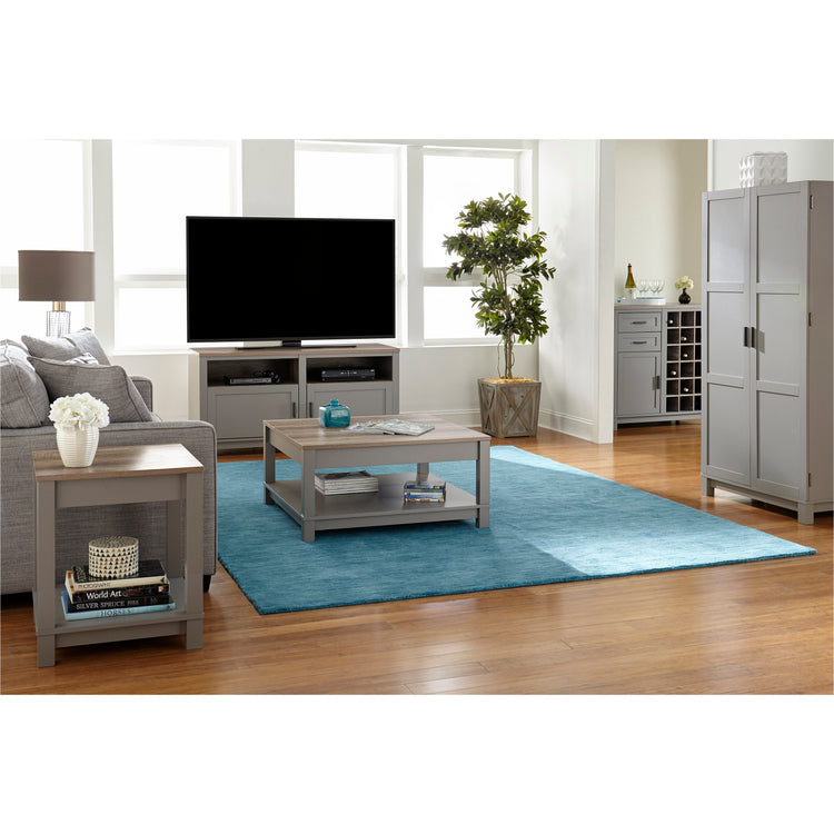 Dorel Home Carver TV Stand Grey Lifestyle View-Better Bed Company 