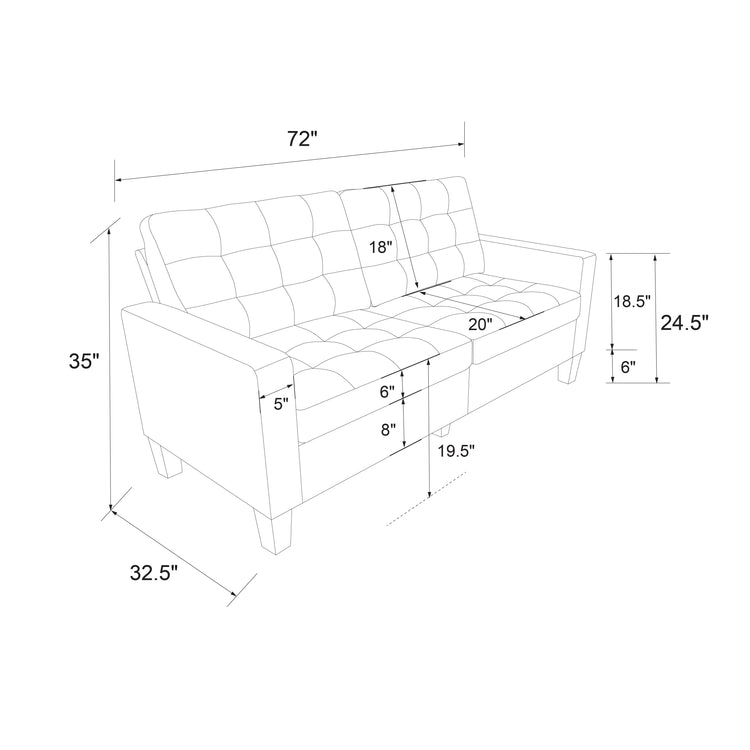 Dorel Home Bowie Small Space Sofa