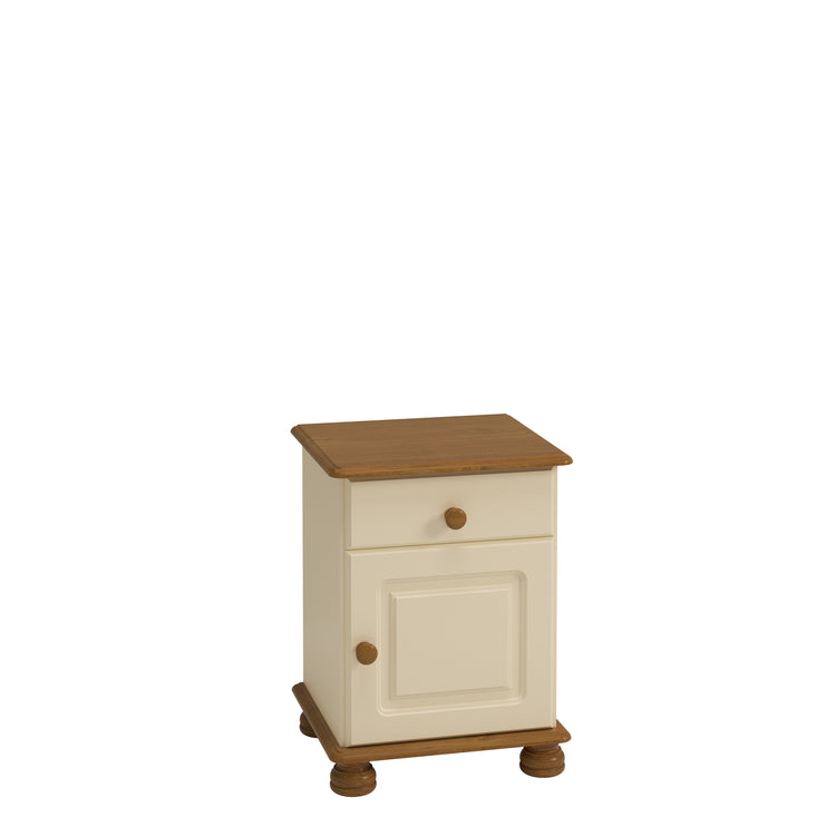Steens Richmond Cream And Pine 1 Draw 1 Door Bed Side Table