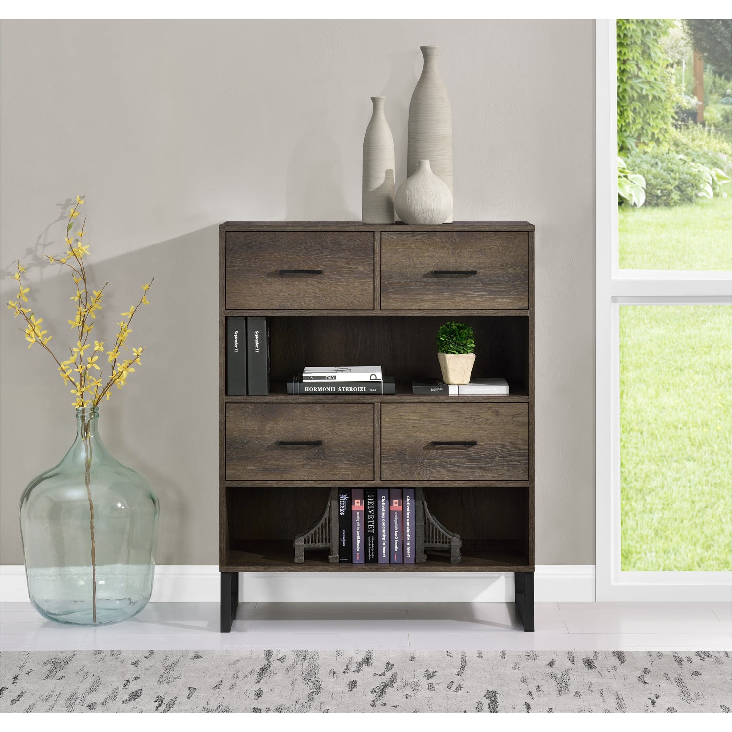 Dorel Home Candon Short Bookcase Lifestyle-Better Bed Company 