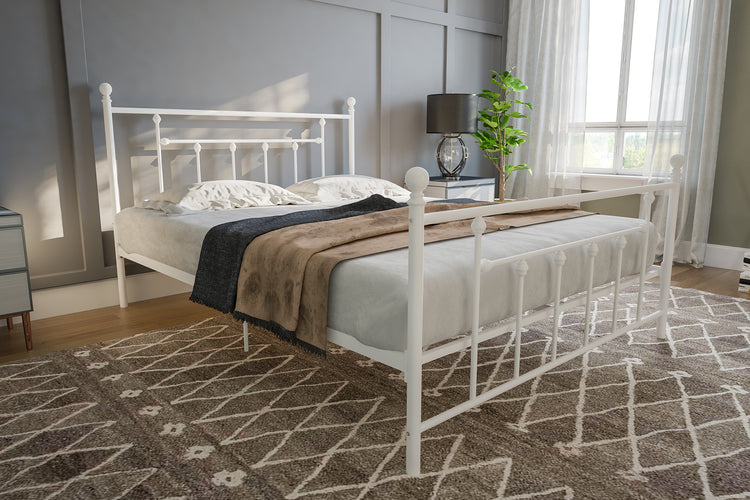 Dorel Home Manila Metal Bed White-Better Bed Company