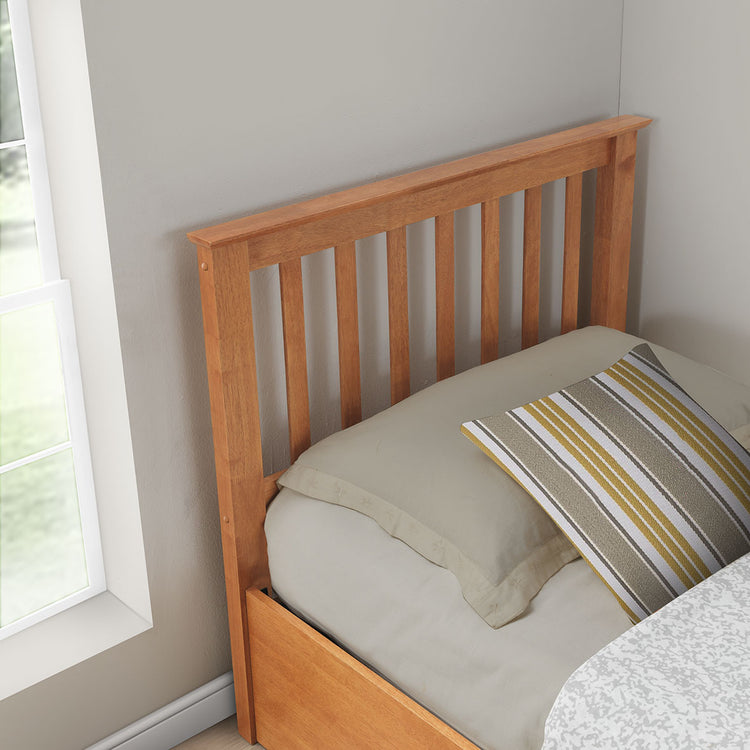 Bedmaster Francis Ottoman Bed Headboard Oak-Better Bed Company