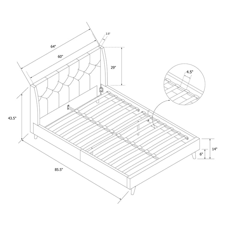 Novogratz Her Majesty Fabric Bed