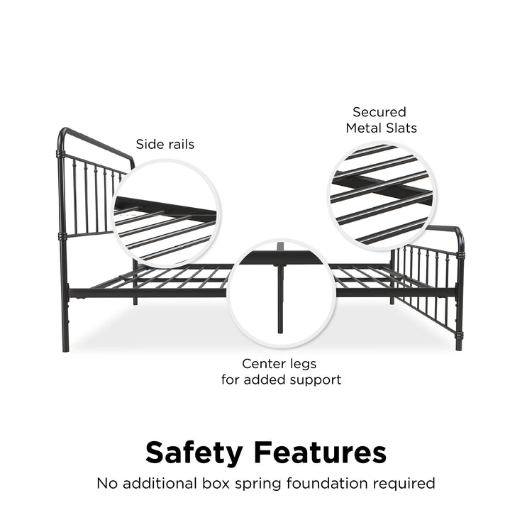 Dorel Home Wallace Metal Bed Internal Diagram-Better Bed Company