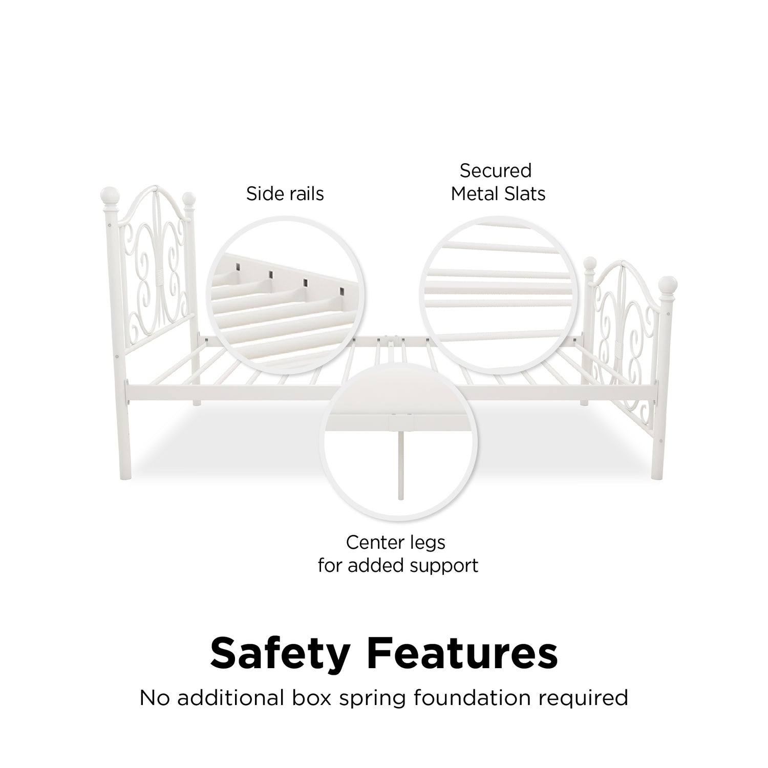Dorel Home Bombay Metal Bed Slats Detail-Better Bed Company