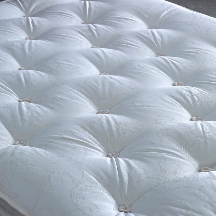 Bedmaster signature 2000 Pillow Top Mattress Tufts And Cover Close Up-Better Bed Company