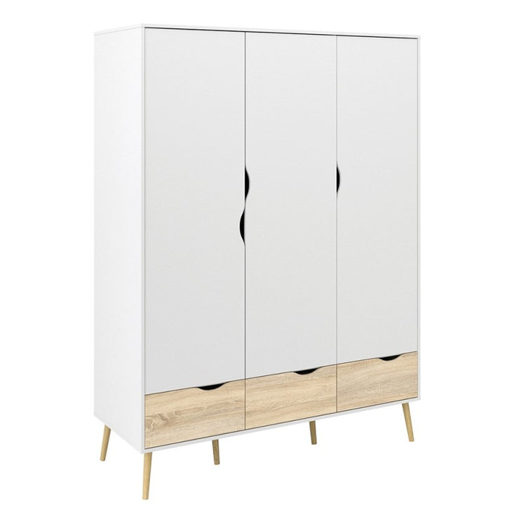 Furniture To Go Oslo Wardrobe 3 Doors 3 Drawers