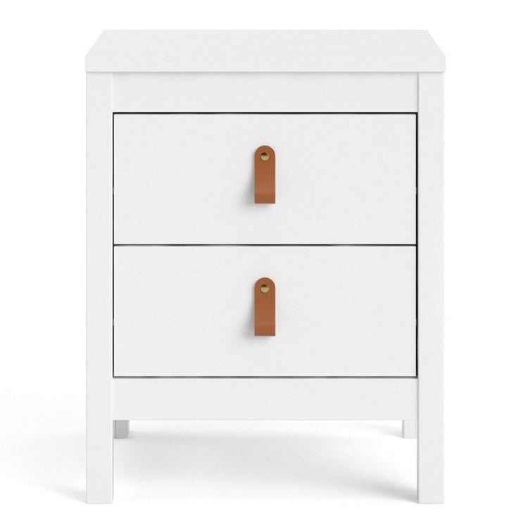 Furniture To Go Barcelona Bedside Table 2 Drawers White-Better Bed Company