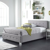 Better Side Opening Grey Linen Ottoman Bed