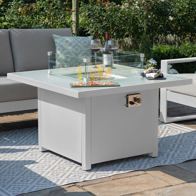 Maze Amalfi 2 Seat Sofa Set With Square Fire Pit Table