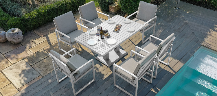 Maze Amalfi 6 Seat Rectangular Dining Set With Rising Table