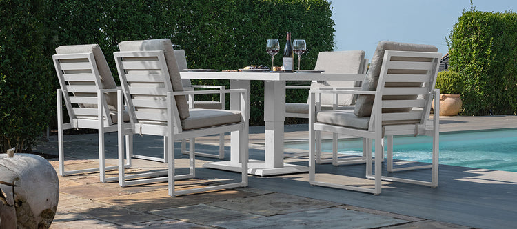 Maze Amalfi 6 Seat Rectangular Dining Set With Rising Table