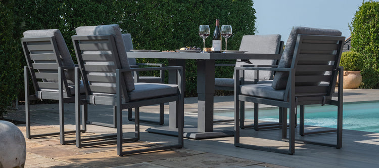 Maze Amalfi 6 Seat Rectangular Dining Set With Rising Table