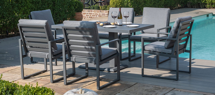 Maze Amalfi 6 Seat Rectangular Dining Set With Rising Table