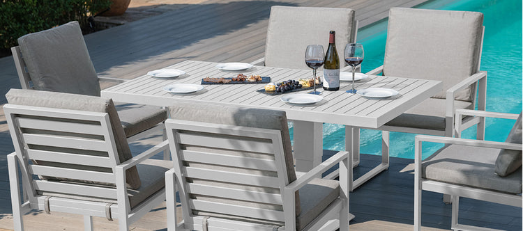 Maze Amalfi 6 Seat Rectangular Dining Set With Rising Table