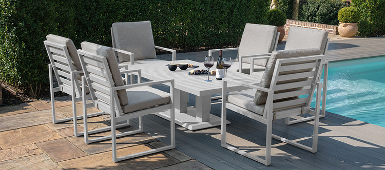 Maze Amalfi 6 Seat Rectangular Dining Set With Rising Table