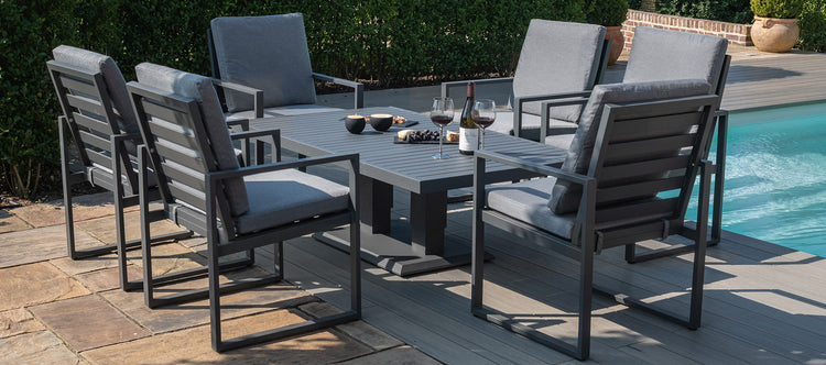 Maze Amalfi 6 Seat Rectangular Dining Set With Rising Table