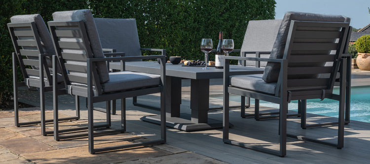 Maze Amalfi 6 Seat Rectangular Dining Set With Rising Table
